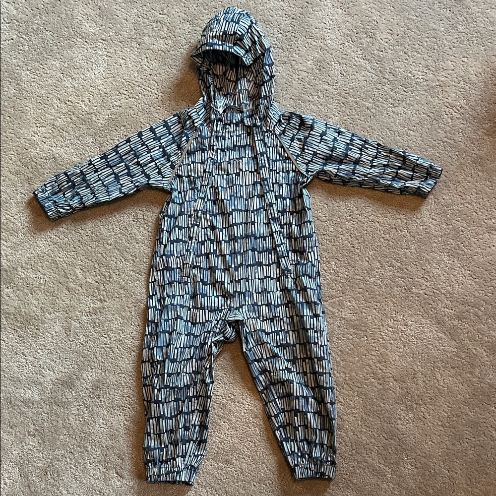 L.L. Bean Kids Blue and Black Raincoat